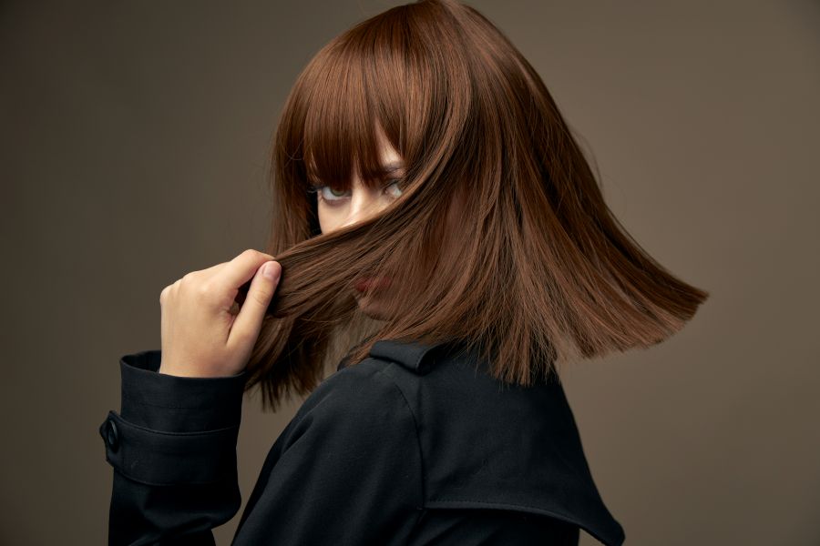 woman with shiny hair
